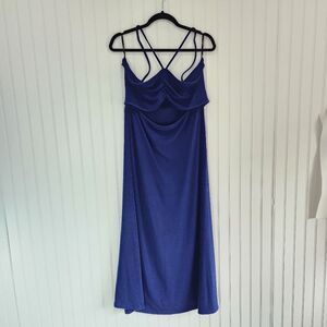 ELOQUII Royal Blue Coastal Cut Out Strappy Midi Dress 18/20